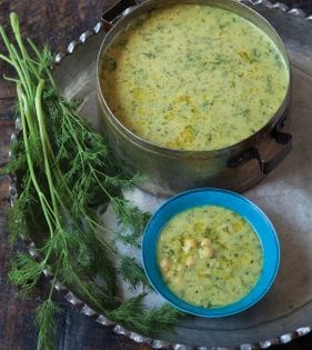 Yogurt + chickpea osh (Osh-e dugh-e ardebili)