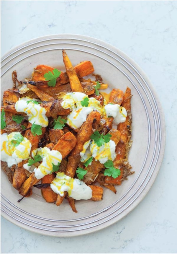 Yogurt and garam slow-roasted carrots