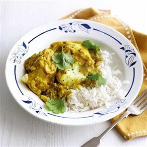 Yogurt and turmeric fish curry