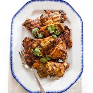 Yogurt-curry marinated chicken thighs