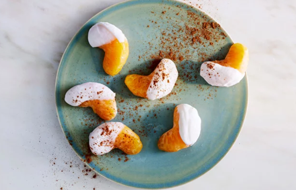 Yogurt-dipped mandarins