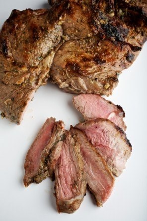 Yogurt-marinated, grilled za'atar-rubbed lamb
