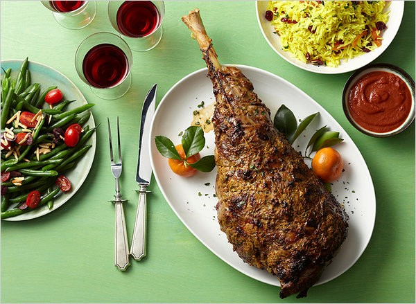 Yogurt marinated leg of lamb with cardamom and orange 