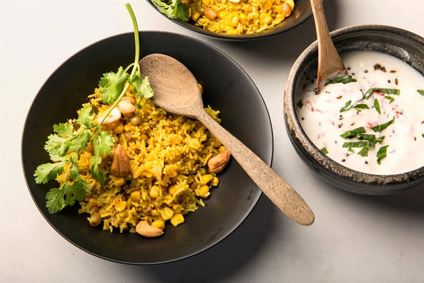 Yogurt raita with chile and mint