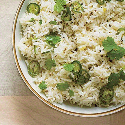 Yogurt rice with cumin and chile