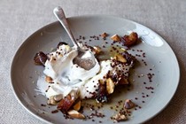 Yogurt with toasted quinoa, dates & almonds [Amanda Hesser}