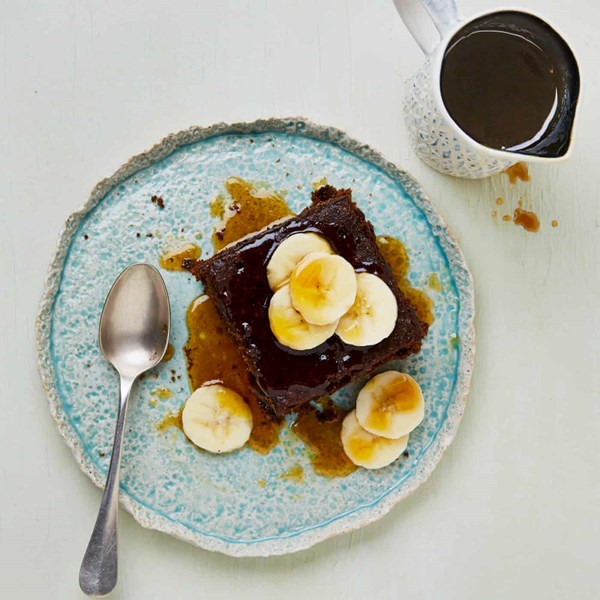 Yorkshire parkin with a whisky caramel sauce