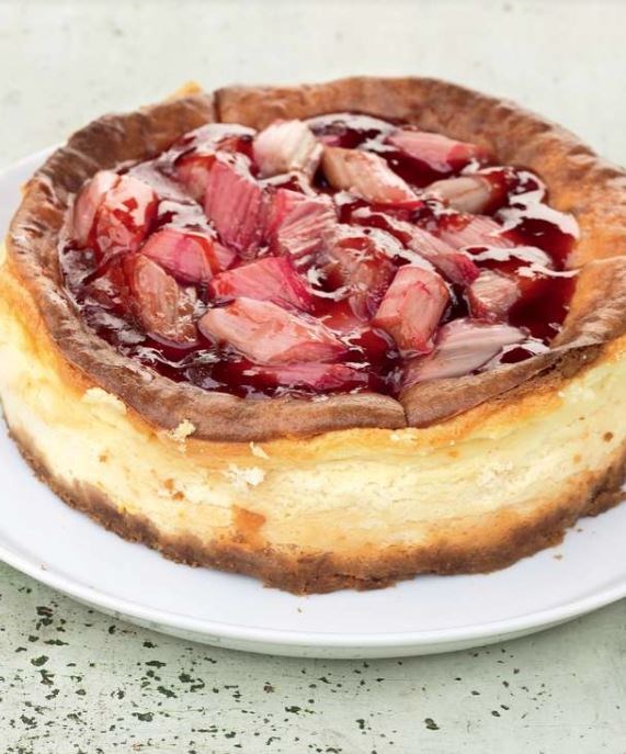 Yorkshire pink "Champagne" rhubarb cheesecake