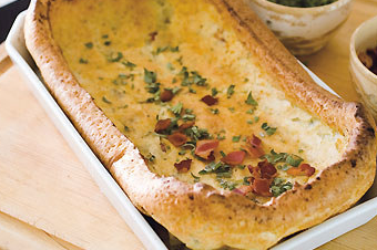 Yorkshire pudding with bacon and sage
