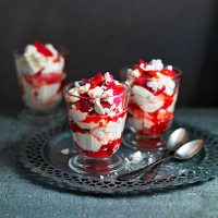 Yorkshire rhubarb and stem ginger mess