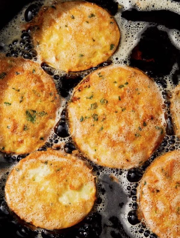 “You’ll never use breadcrumbs for your parm again!” eggplant parm