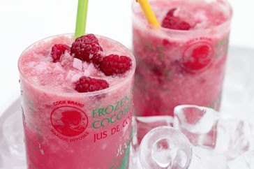 Young coconut & berry slushies