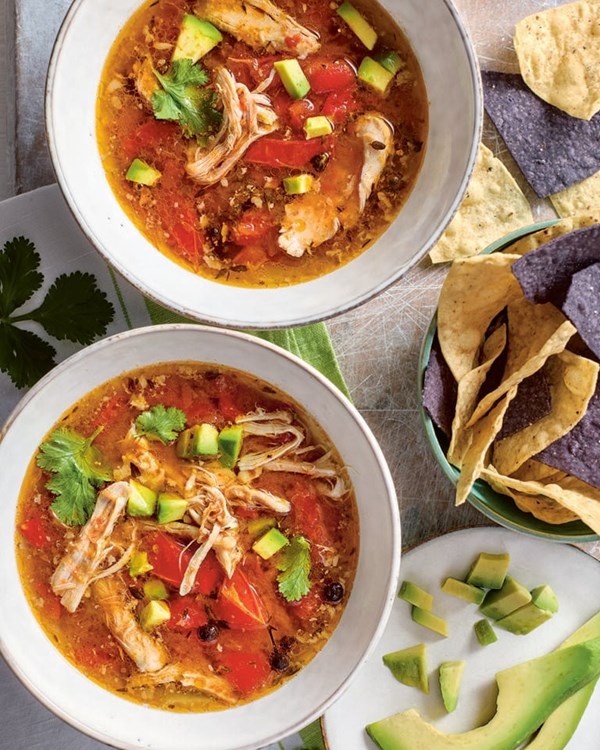 Yucatán citrus chicken broth with tortillas and avocado (Sopa de lima)