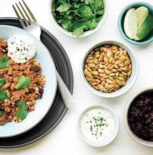 Yucatan green chile sauté with cumin-lime sauce