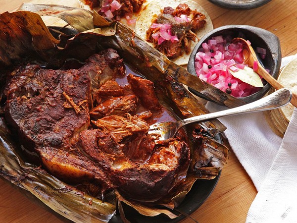 Yucatán-style barbecued pork (Cochinita pibil)