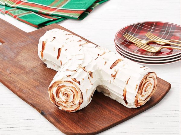 Yule log icebox cake