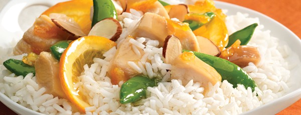 Yummy orange chicken and rice