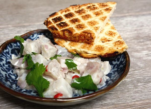Yuzu and sea bass ceviche