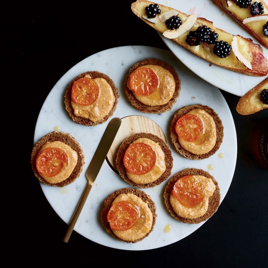 Yuzu kosho cashew butter toasts