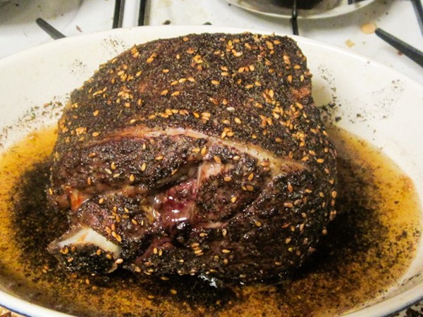 Za’atar & sumac crusted roast leg of lamb