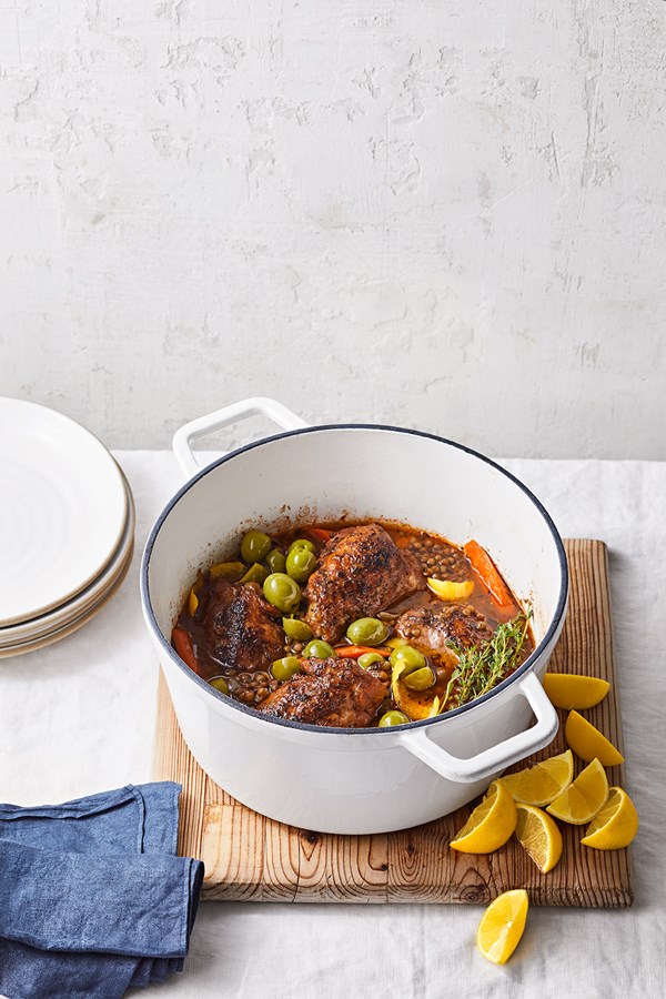Za'atar chicken and lentils
