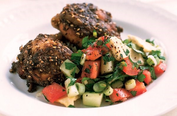 Za'atar chicken with fattoush