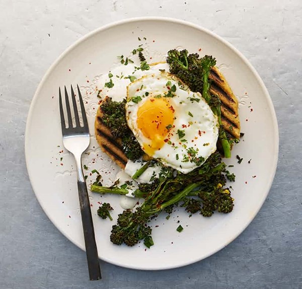 Za'atar flatbreads with a fried egg