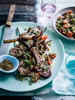 Za'atar lamb ribs with quinoa tabbouleh