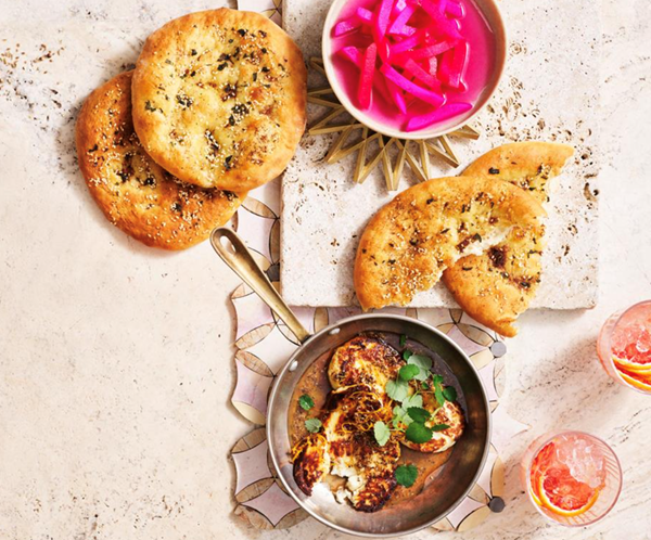 Za'atar manouche with haloumi
