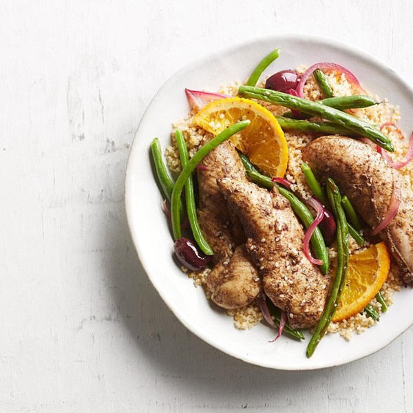Za’atar roasted chicken and beans