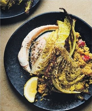 Zaatar-roasted Savoy cabbage & fruity Moroccan couscous