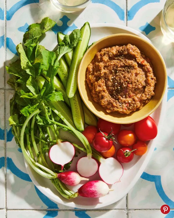 Za'atar-roasted veggie and bean dip