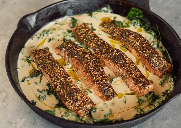 Za’atar salmon and tahini 