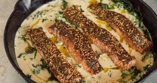 Za’atar salmon and tahini