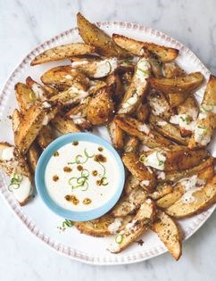 Za'atar wedges with tahini sauce
