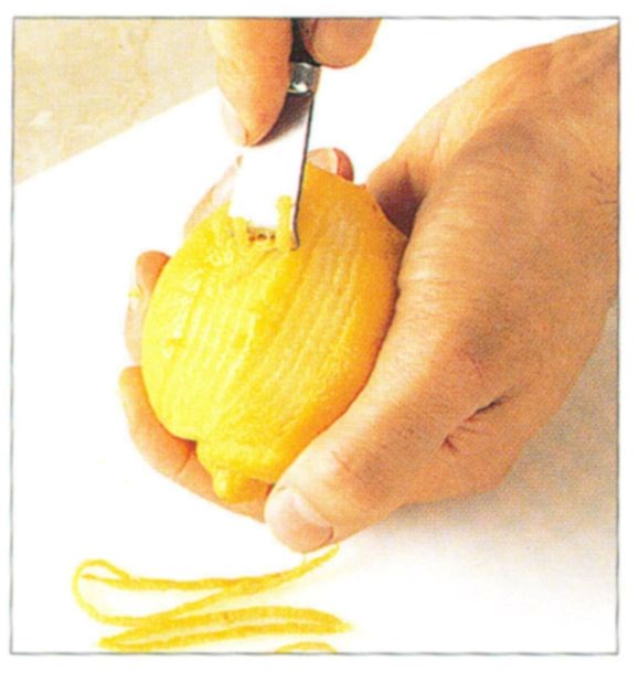 Zesting citrus fruit peel