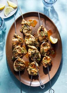 Zesty calamari skewers
