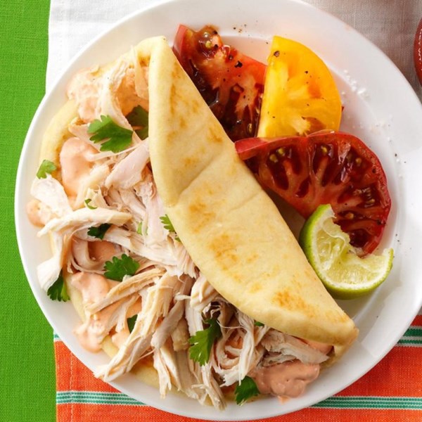 Zesty chicken soft tacos
