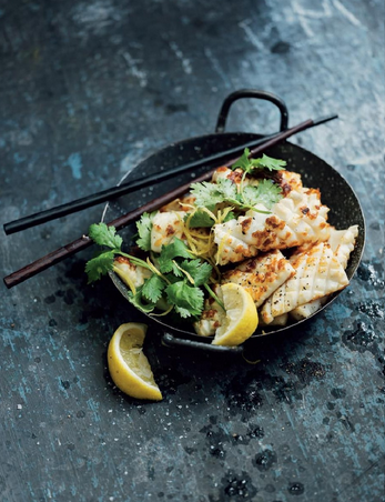 Zesty lemon grilled calamari with garlic