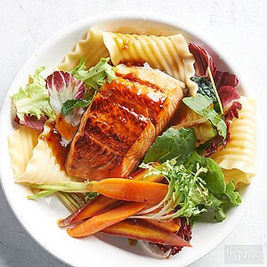 Zesty salmon pasta salad