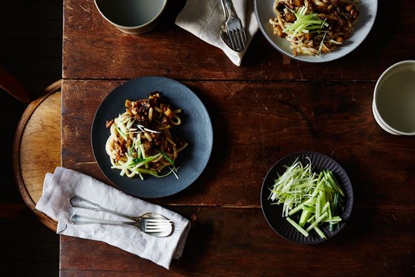 Zhajiang noodles with eggplant