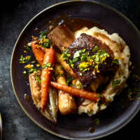 Zinfandel beef ribs with citrus gremolata