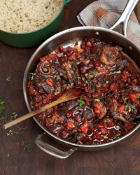 Zinfandel-braised lamb chops with dried fruit