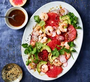 Zingy grapefruit, prawn, avocado & tamarind salad