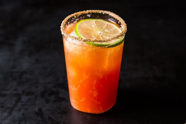Zingy Michelada with celery salt
