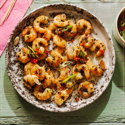 Zingy prawns