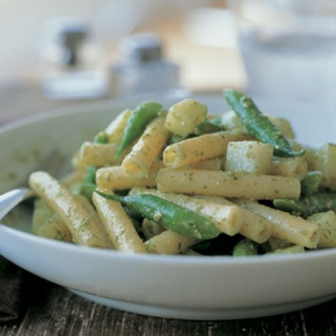 Ziti with pesto and potatoes