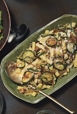 Ziti with roasted zucchini