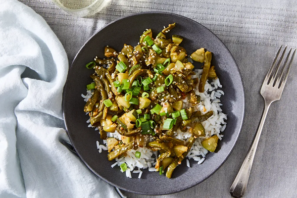 Zucchini & nopales bokkeum