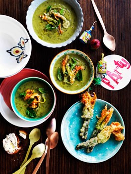 Zucchini and basil soup